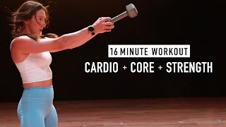 16 MINUTE  CARDIO  CORE  STRENGTH Tabata Workout Dumbbells amp Bodyweight [upl. by Emmanuel860]