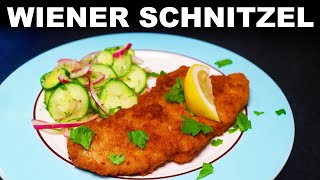 Schnitzel — veal chicken and pork versions — with cucumber salad [upl. by Ennayd]