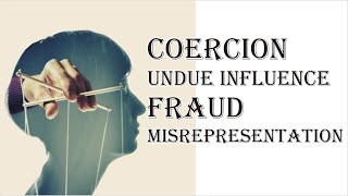 Coercion Undue Influence Fraud Misrepresentation  Indian Contract Act 1872  Law Guru [upl. by Autum895]