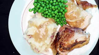 Roast Chicken Dinner — Gravy Mashed Potatoes Peas [upl. by Dadinirt]