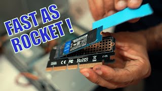 PCI express to M2 adapter  Install M2 PCI NVME SSD in old desktop  Make computer fast  EASY [upl. by Doley331]