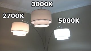 LED Light Bulb Color Comparison  2700K 3000K 5000K Side by Side Demo  Warm to Soft Bright White [upl. by Cheyne]