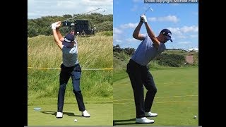 Justin Thomas golf swing  Long Iron faceon amp downtheline July 2017 [upl. by Okikuy]