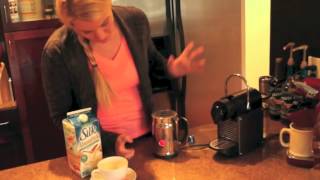 Nespresso Aeroccino Plus Frother Review Frothing Almond Milk [upl. by Selohcin]